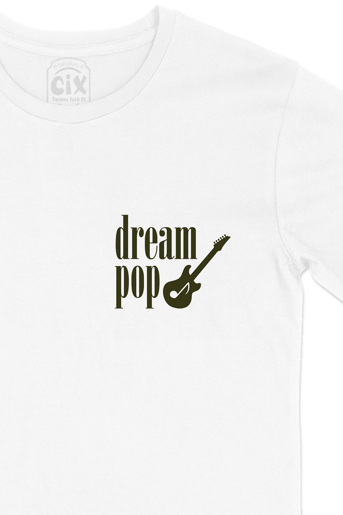 Dream Pop Cep Logo Tasarımlı Beyaz Tişört