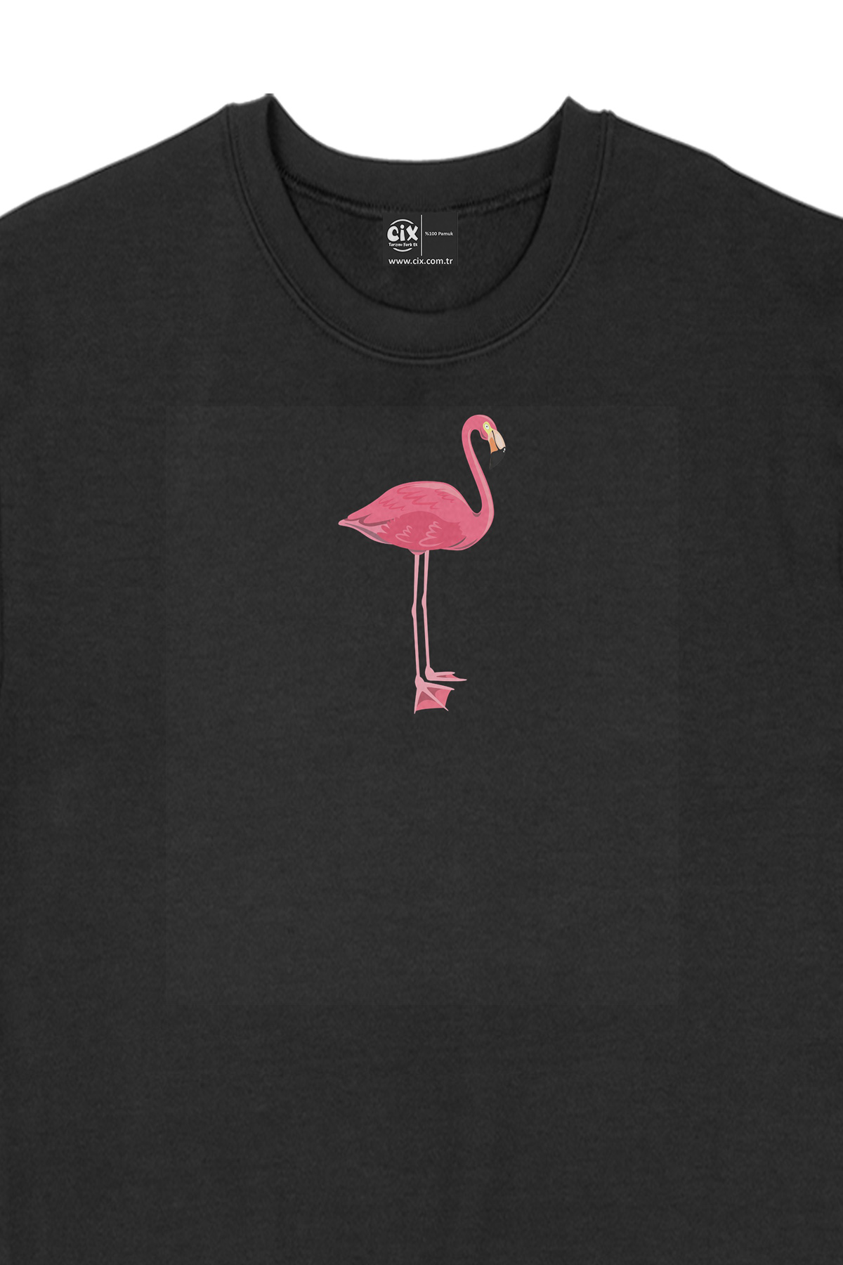 Filamingo Tasarım Siyah Sweatshirt