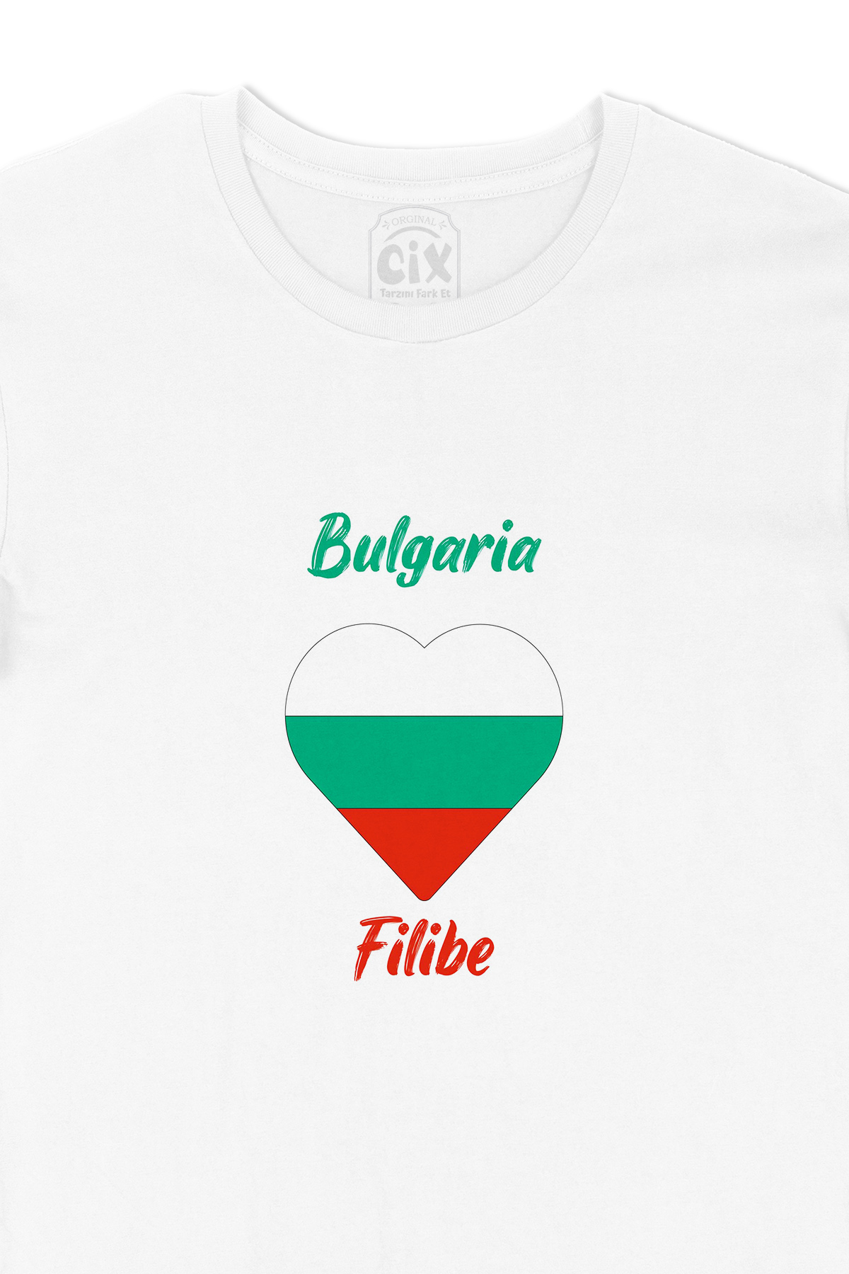 Filibe Bulgaristan Bayraklı Kalpli Tişört