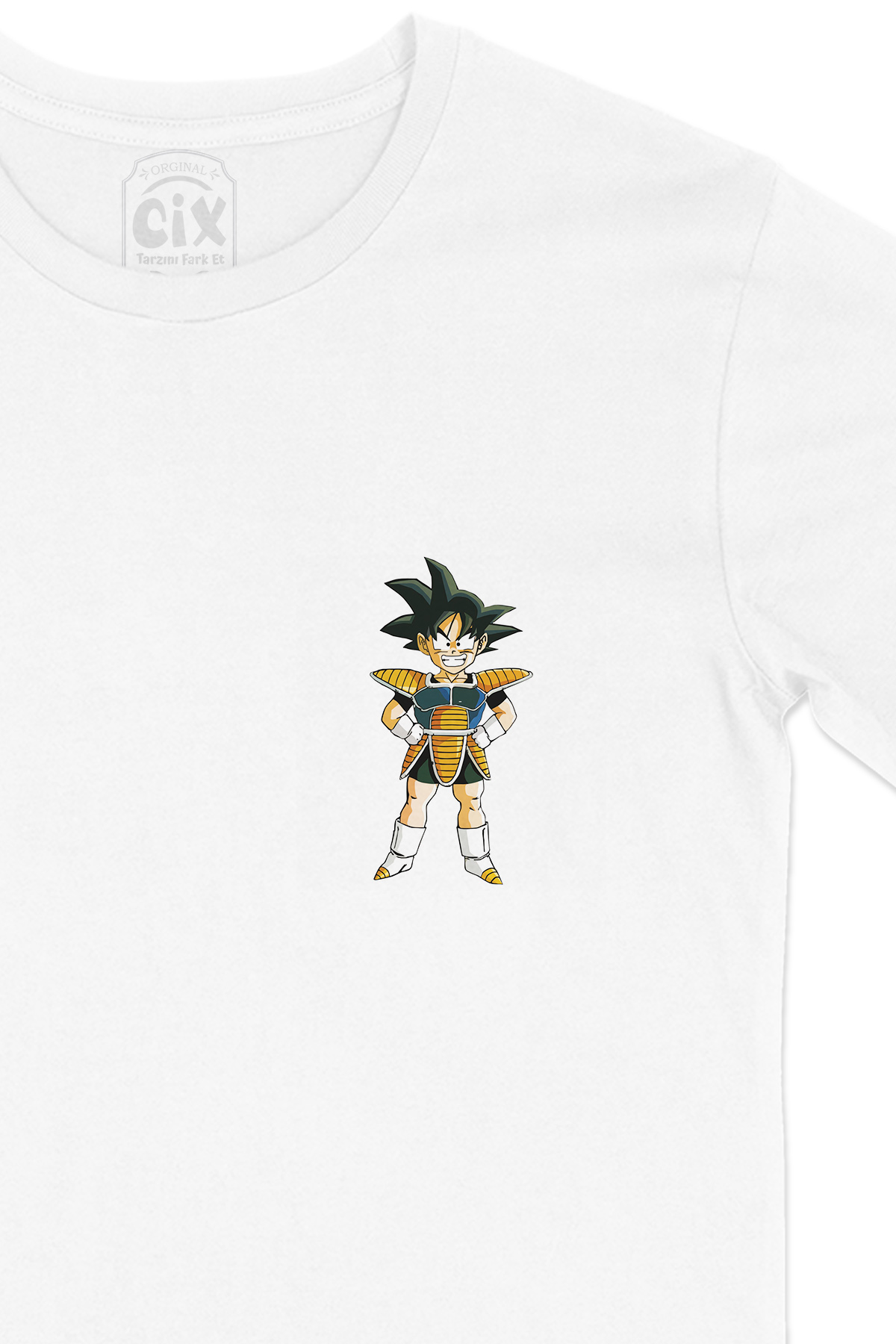 Goku Dragon Ball Cep Logo Tasarımlı Beyaz Tişört
