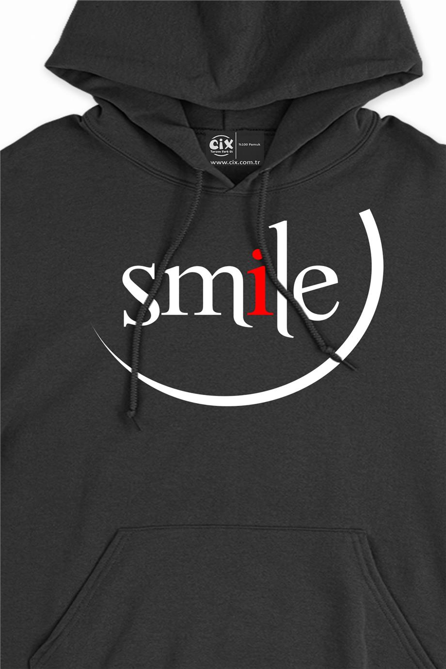 Gülümse Smile  Kapşonlu Sweatshirt Hoodie