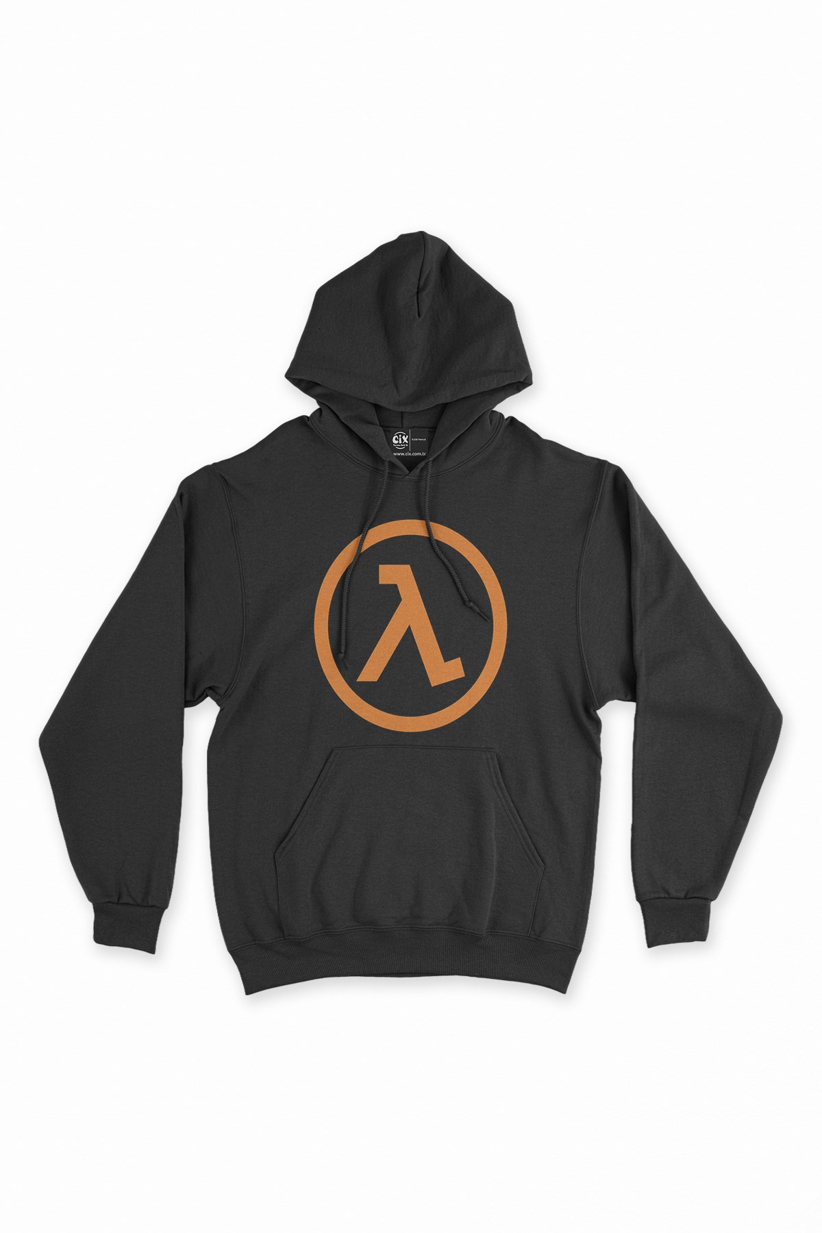 Half Life Logolu Siyah Kapşonlu Sweatshirt Hoodie