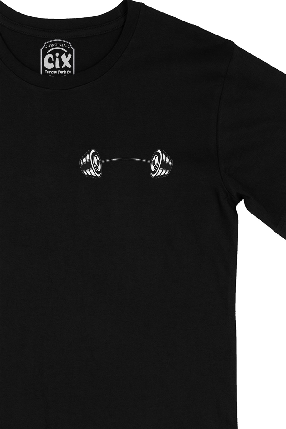 Halter Cep Logo Tasarımlı Siyah Tişört