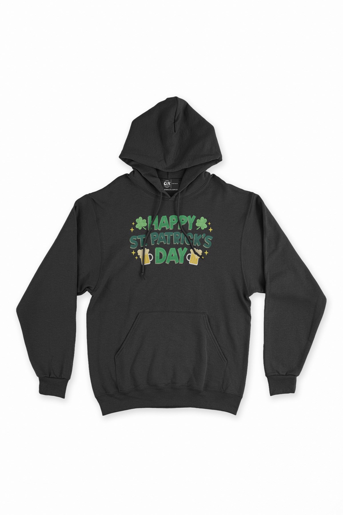 Happy St Patricks Day Siyah Kapşonlu Sweatshirt Hoodie