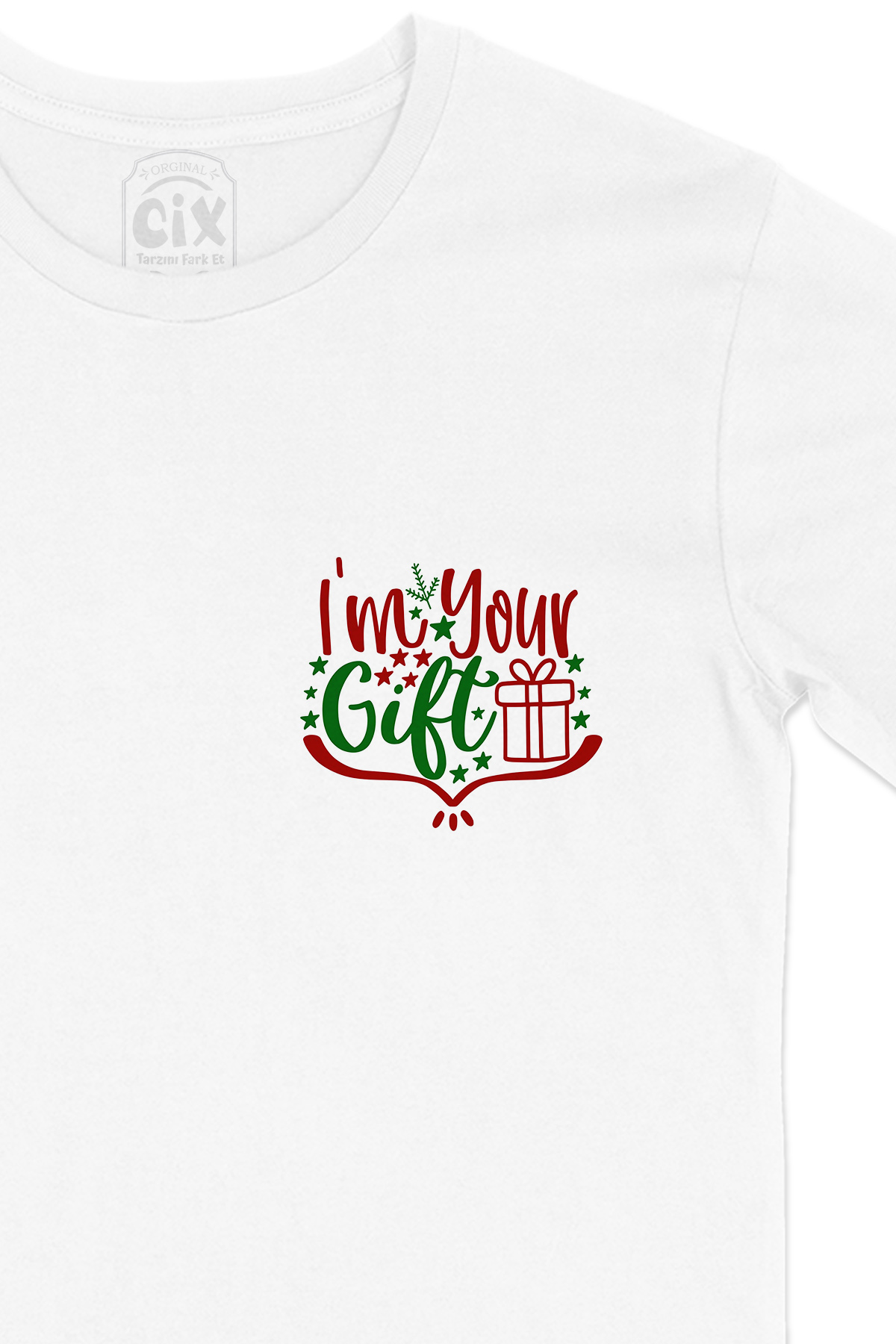 I am Your Gift Cep Logo Tasarımlı Beyaz Tişört