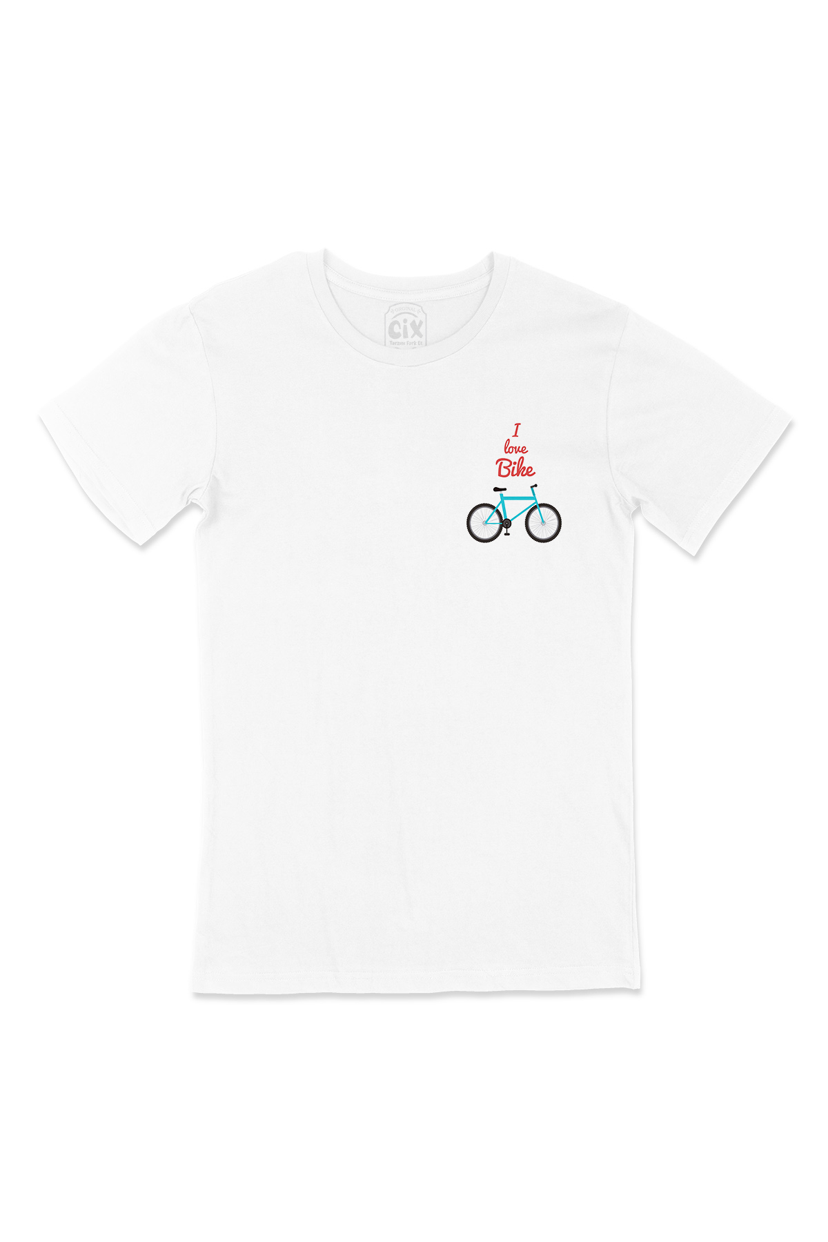 I Love Bike Cep Logo Tasarımlı Beyaz Tişört