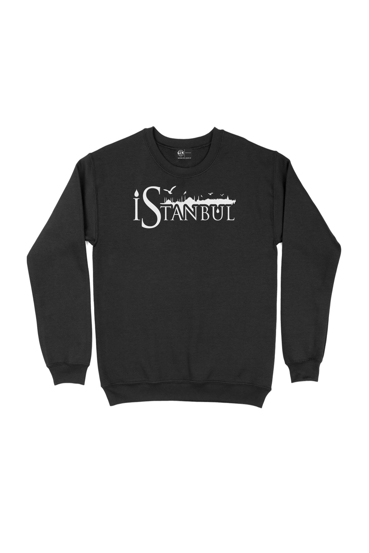 İstanbul Yazılı Siyah Sweatshirt