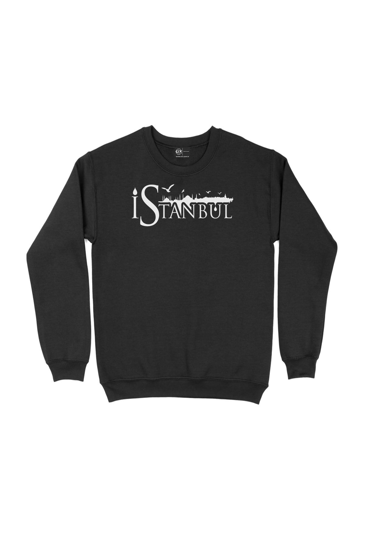 İstanbul Yazılı Siyah Sweatshirt