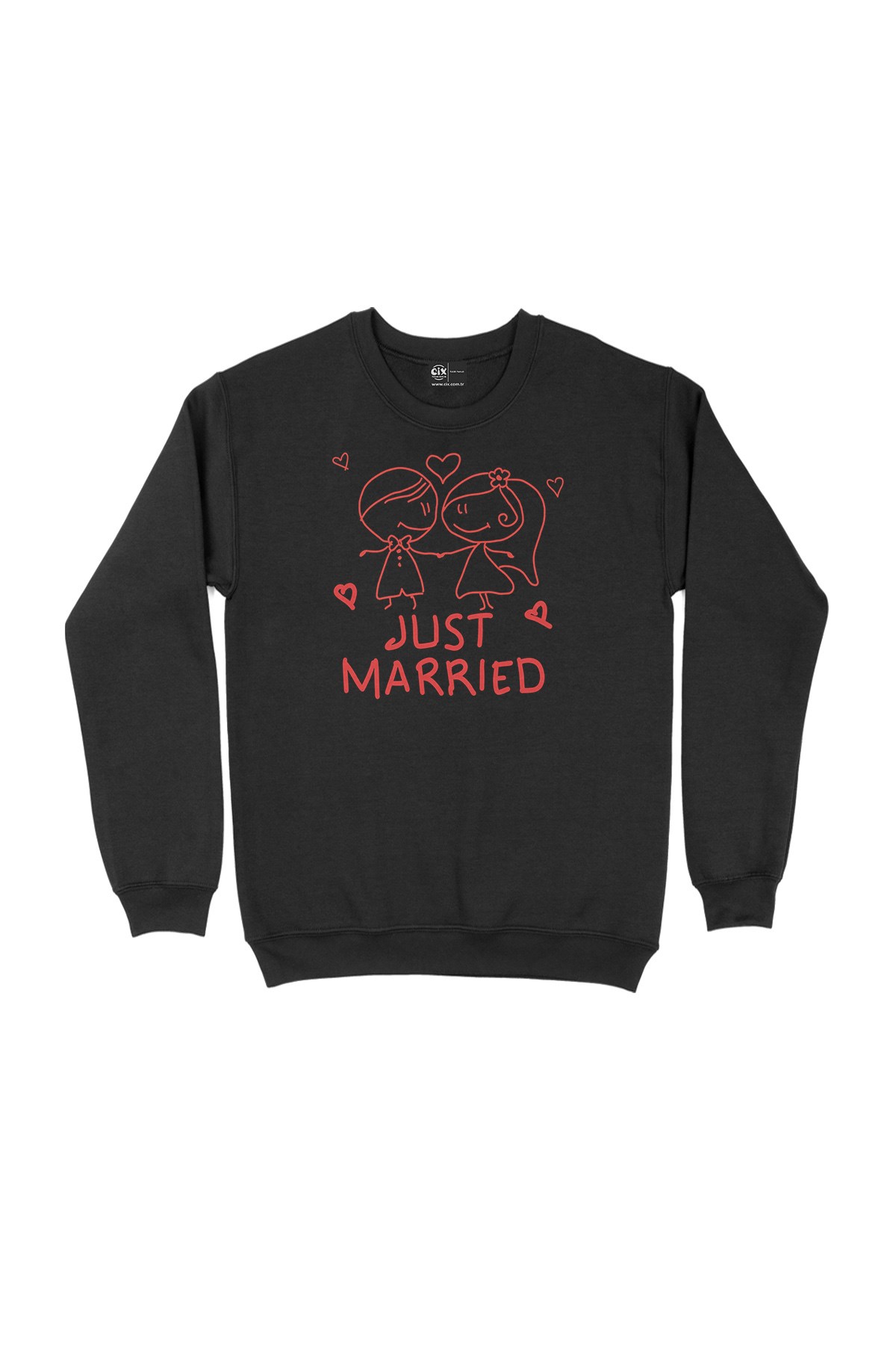 Just Married Siyah Sweatshirt