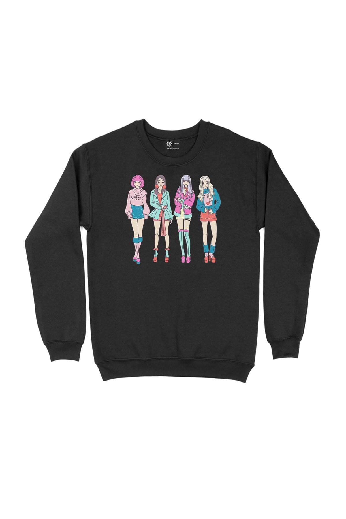 K-Pop Girls Siyah Sweatshirt