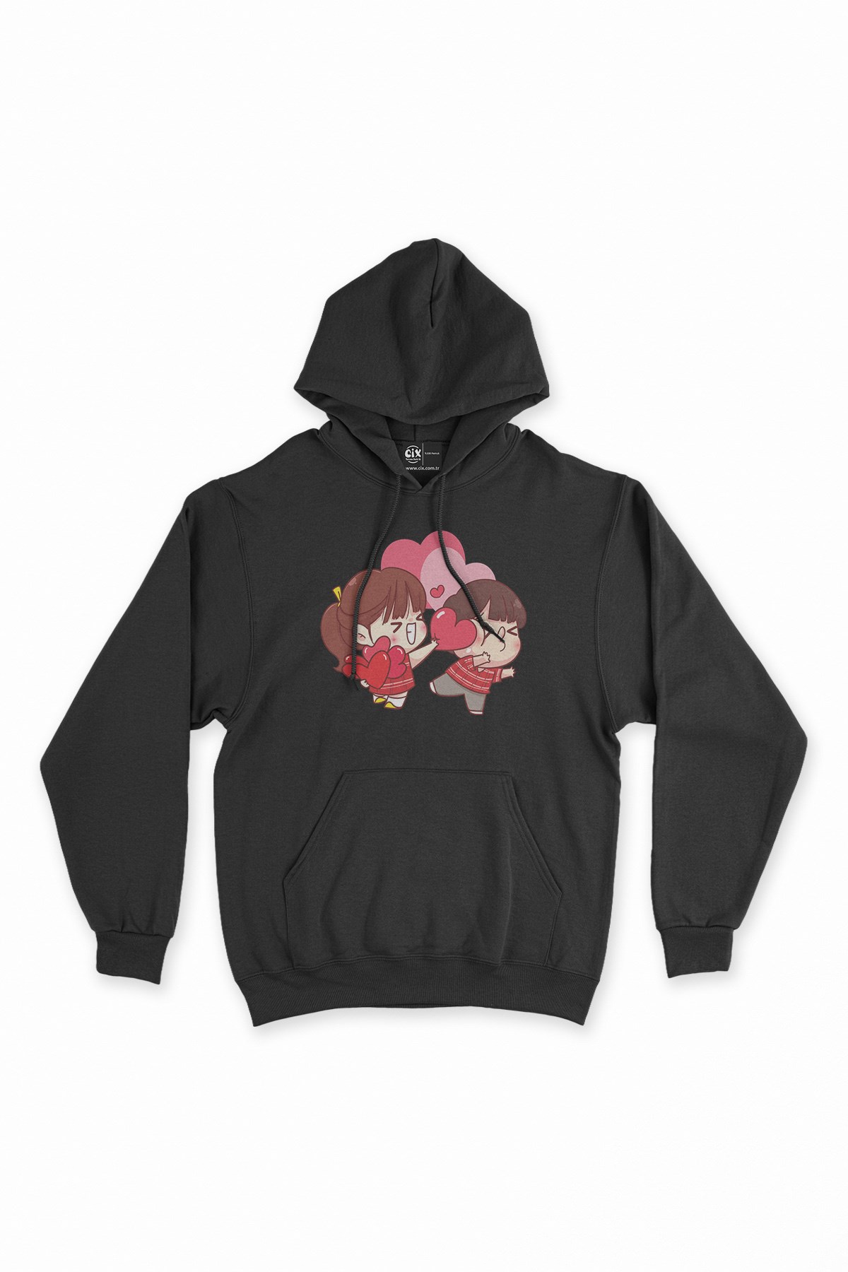 Kalbimi Kırdın Siyah Kapşonlu Sweatshirt Hoodie