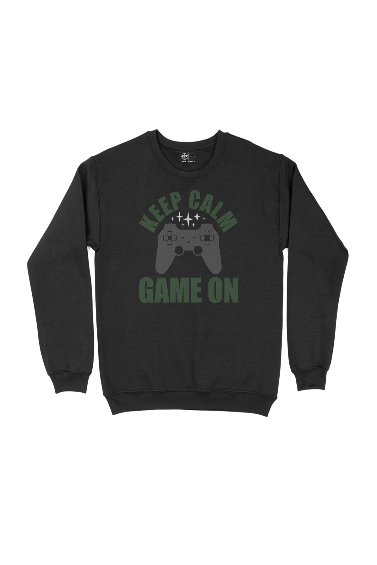 Keep Calm Game On Siyah Sweatshirt