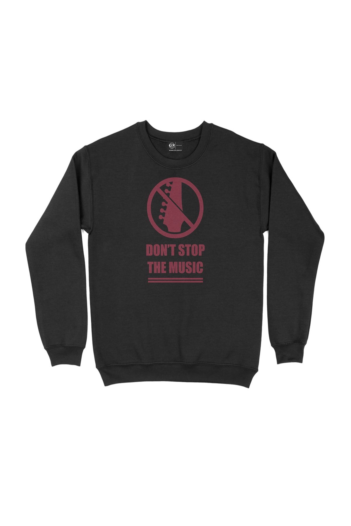 Kırmızı Do not Stop The Music Siyah Sweatshirt