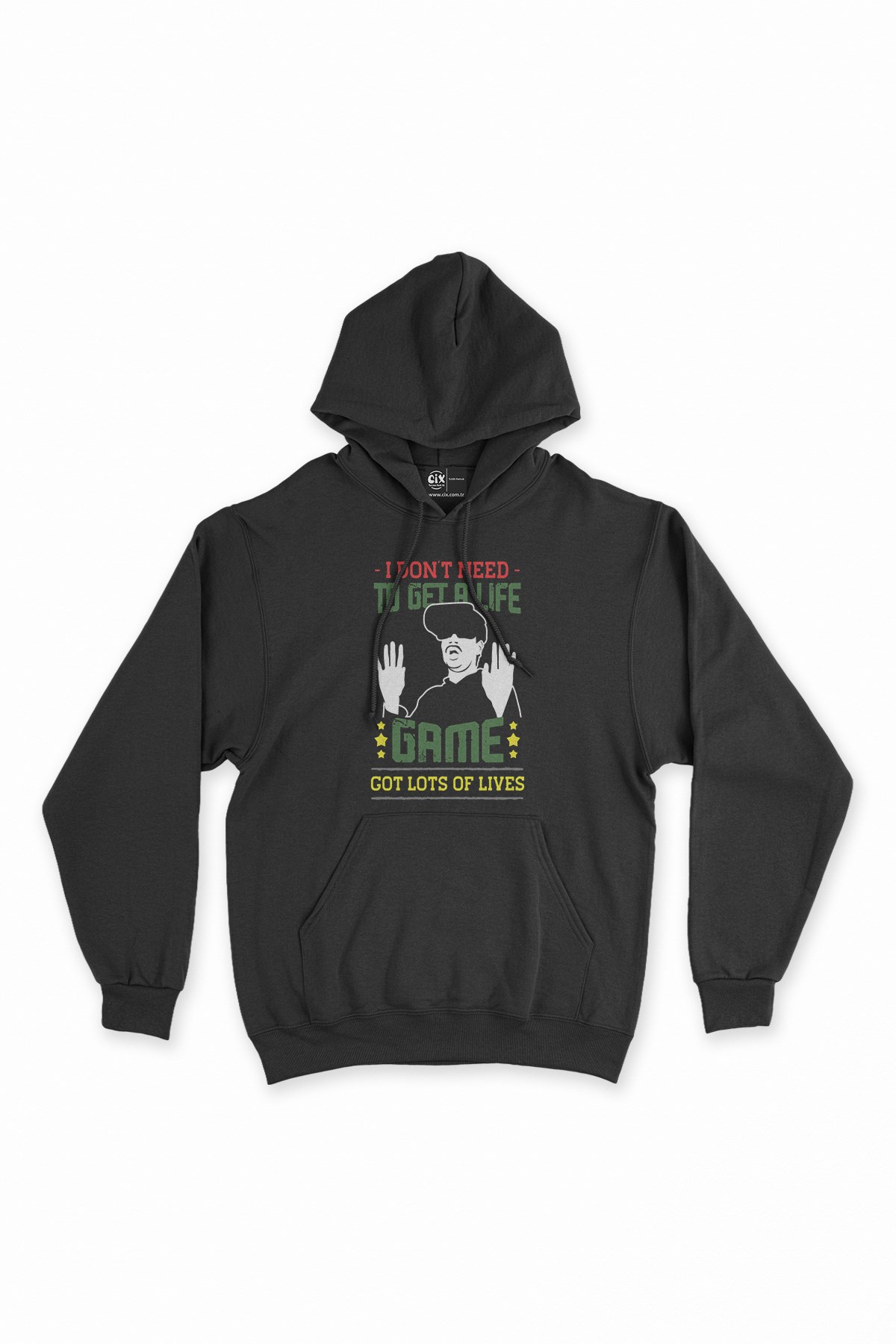 Kırmızı Dont Need Life Siyah Kapşonlu Sweatshirt Hoodie
