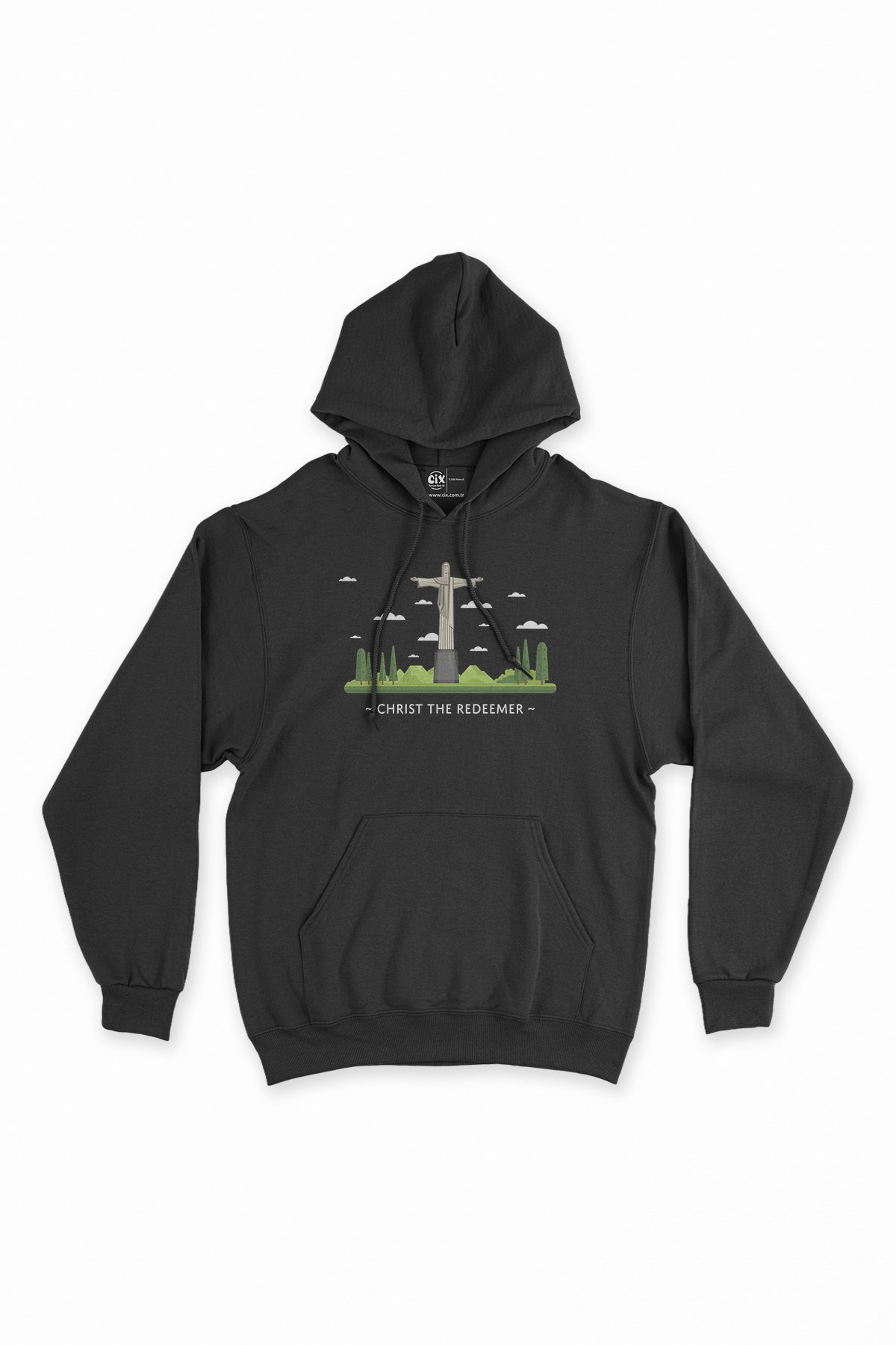 Kurtarıcı İsa Siyah Kapşonlu Sweatshirt Hoodie