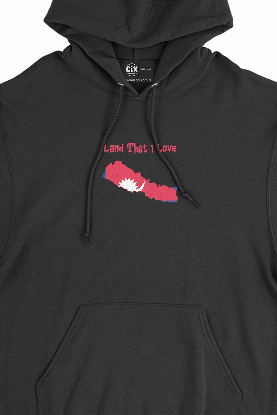 Land That I Love Nepal Minimal Kapşonlu Sweatshirt Hoodie