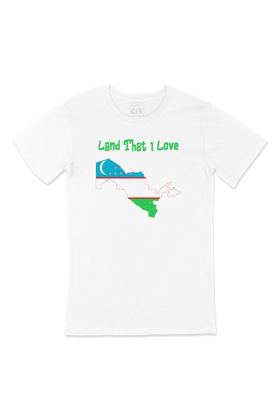 Land That I Love Özbekistan Beyaz Tişört