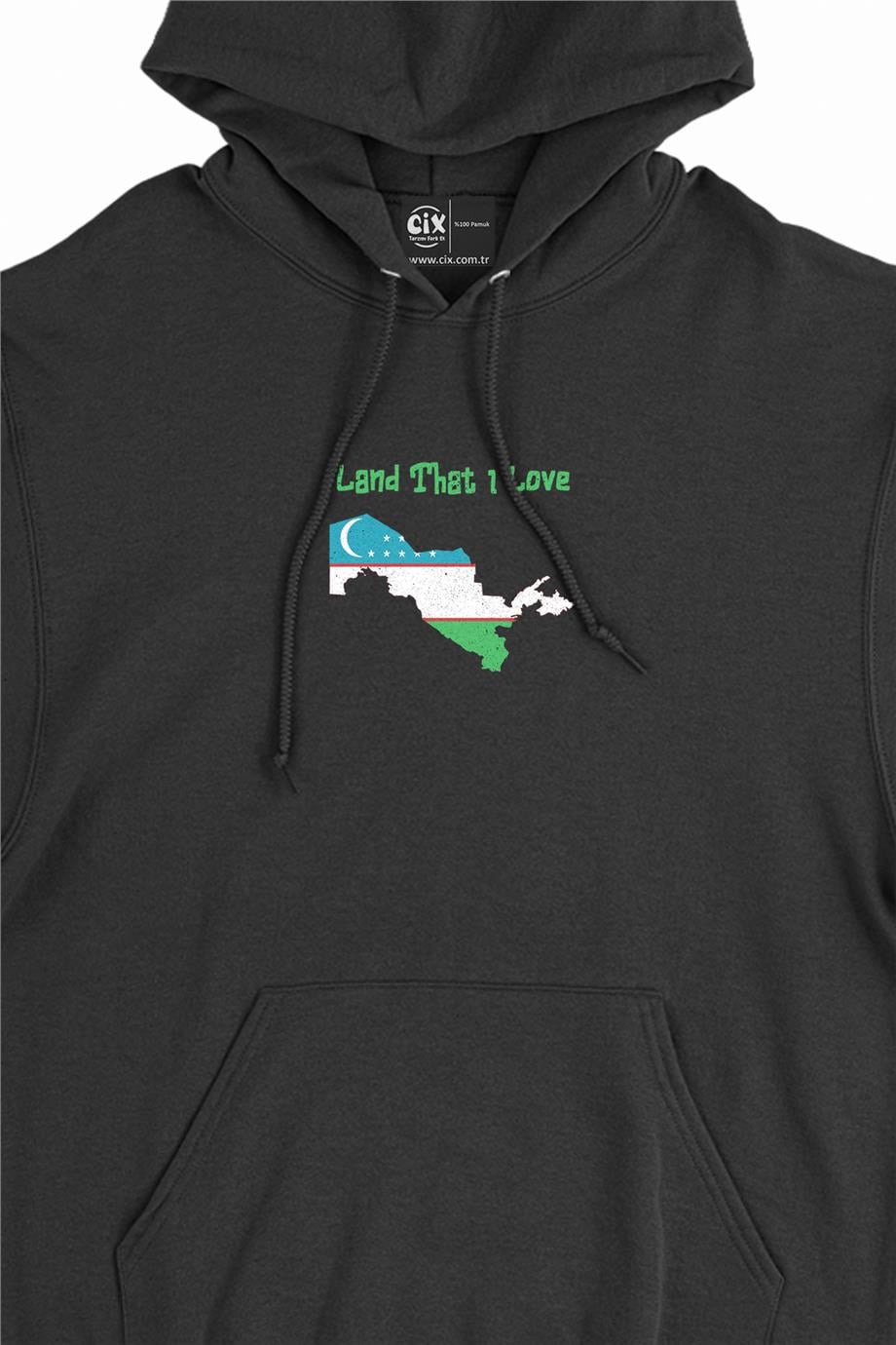 Land That I Love Özbekistan Minimal Kapşonlu Sweatshirt Hoodie