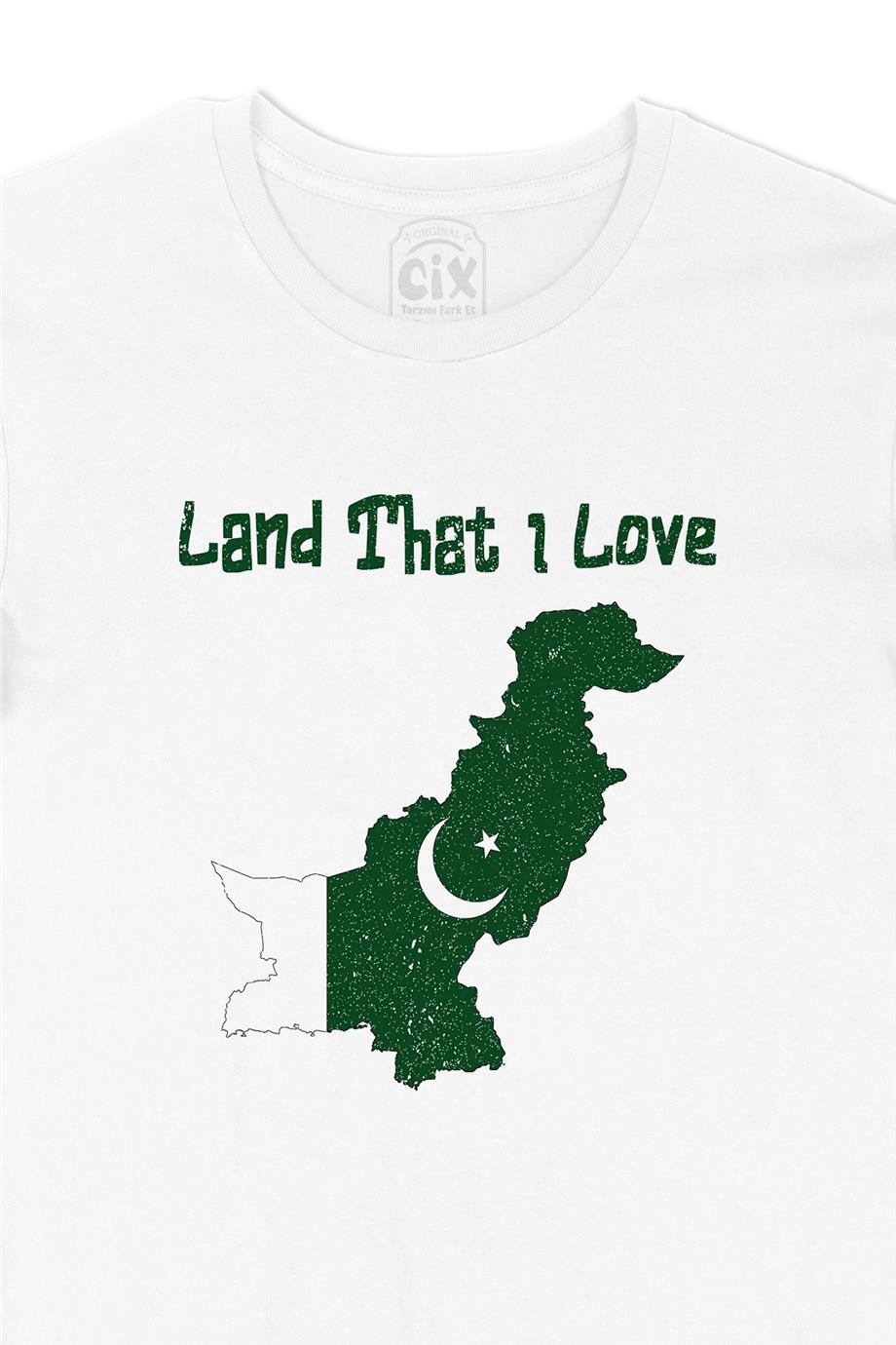 Land That I Love Pakistan Beyaz Tişört