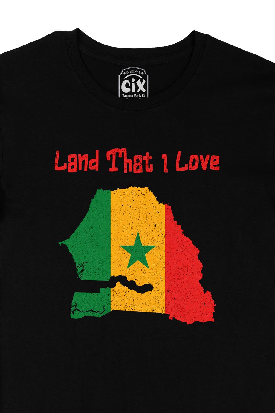 Land That I Love Senegal Siyah Tişört