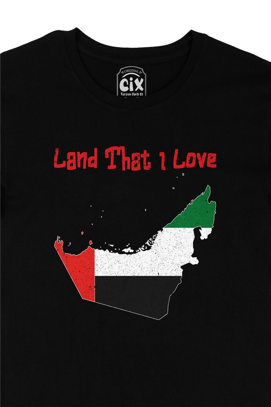 Land That I Love UAE Siyah Tişört