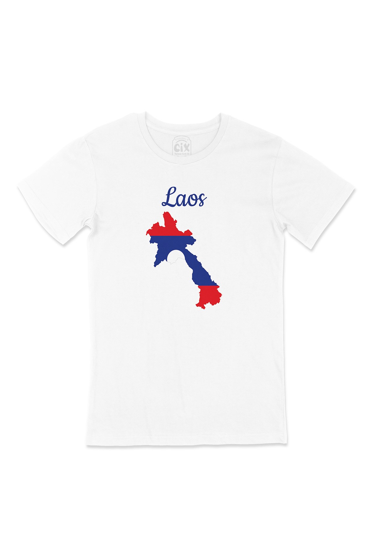 Laos Haritalı ve Bayraklı Tişört