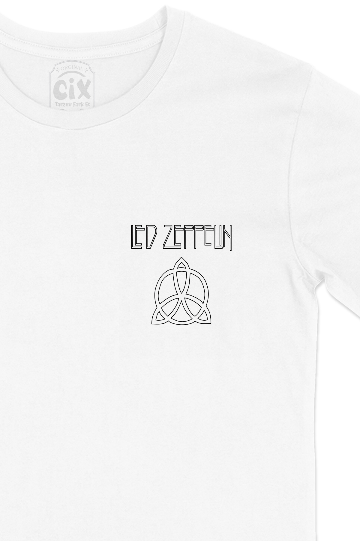 Led Zeppelin Paul Joness Cep Logo Tasarımlı Beyaz Tişört