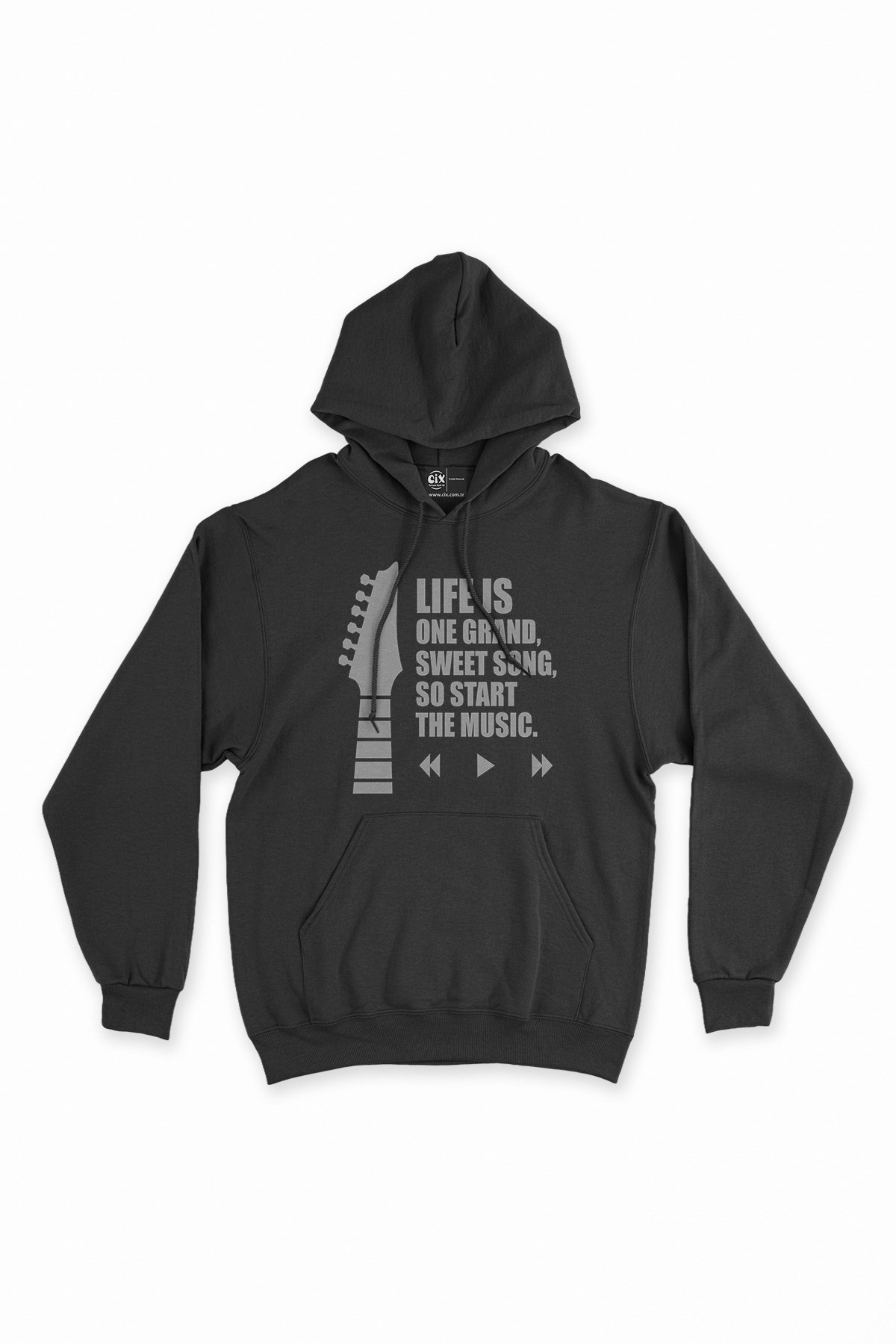 Life Is One Grand Siyah Kapşonlu Sweatshirt Hoodie