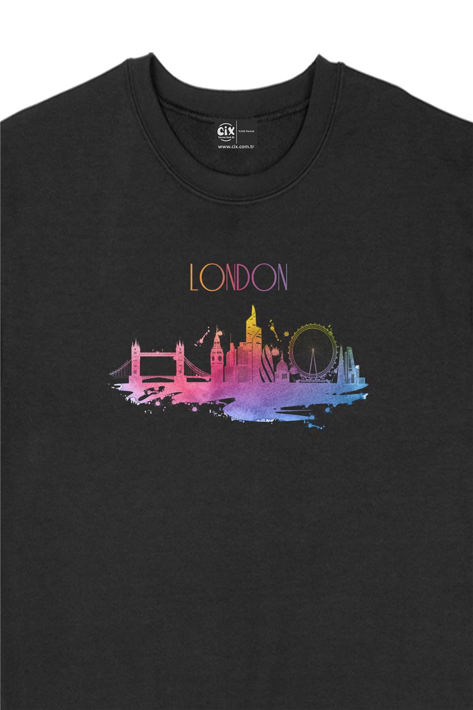 London Londra Renkli Sweatshirt