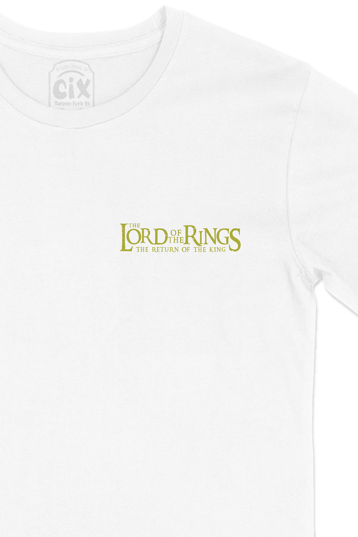 Lord Of The Rings Return Cep Logo Tasarımlı Beyaz Tişört
