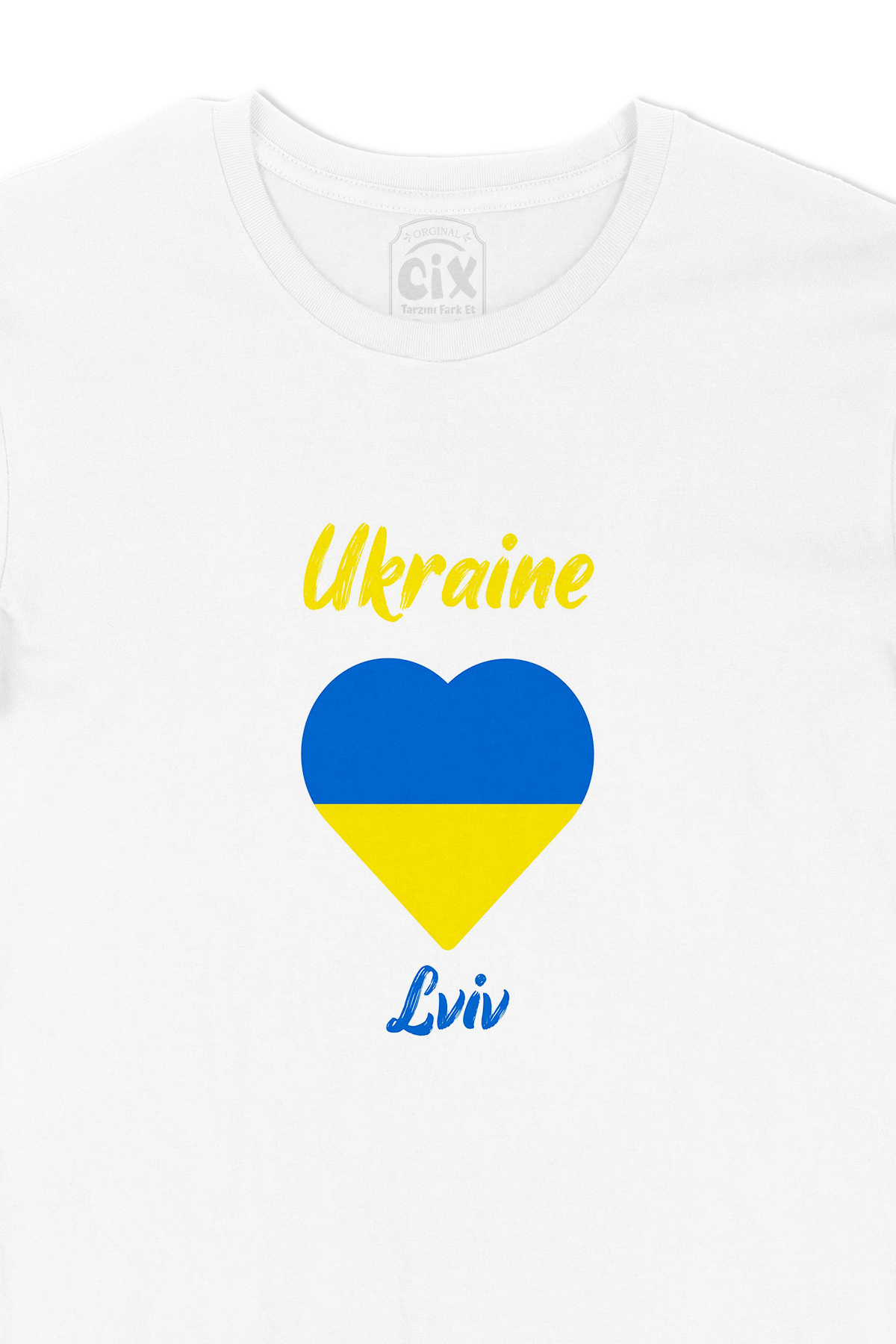 Lviv Ukrayna Bayraklı Kalpli Tişört
