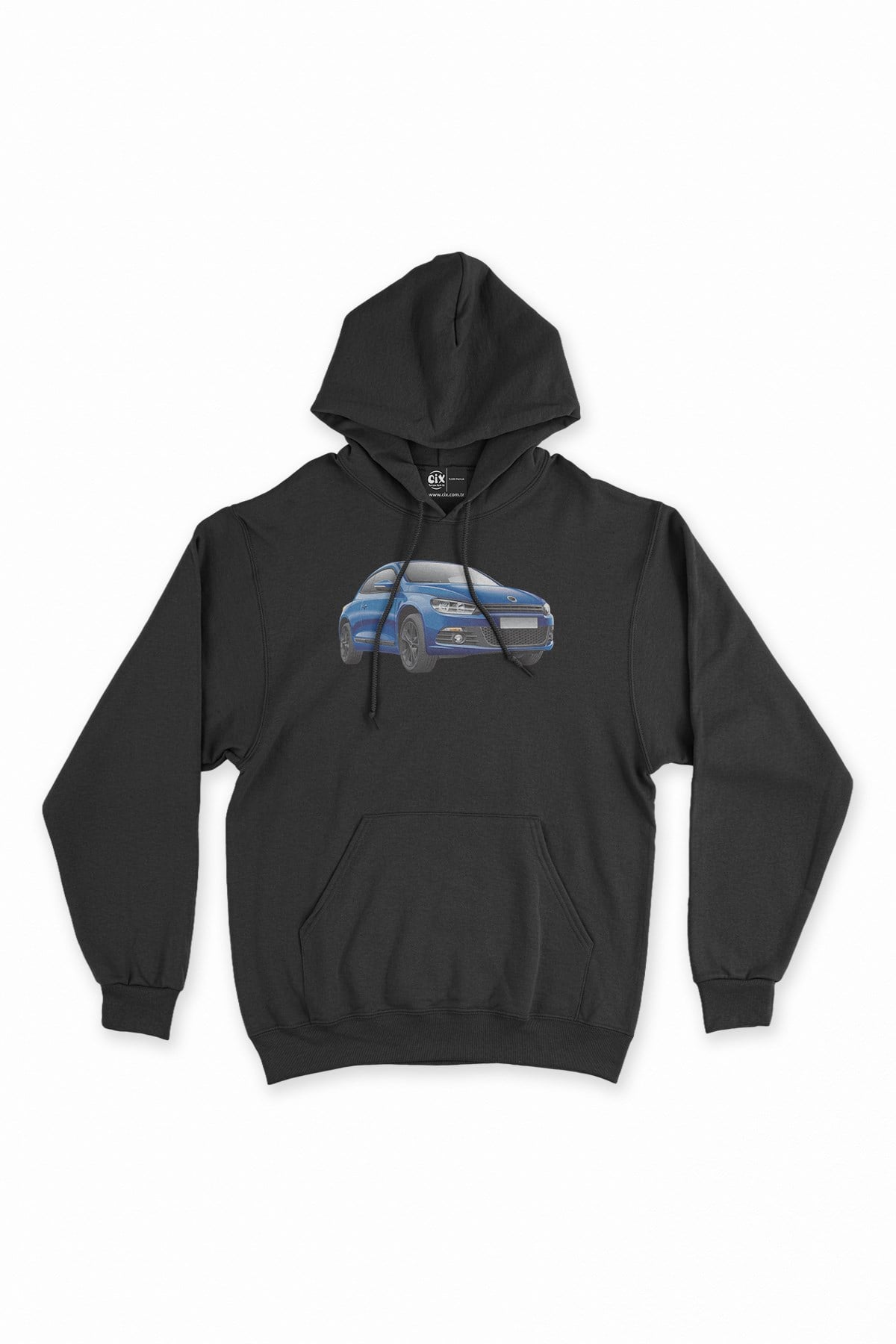 Mavi Coupe Araba Siyah Kapşonlu Sweatshirt Hoodie