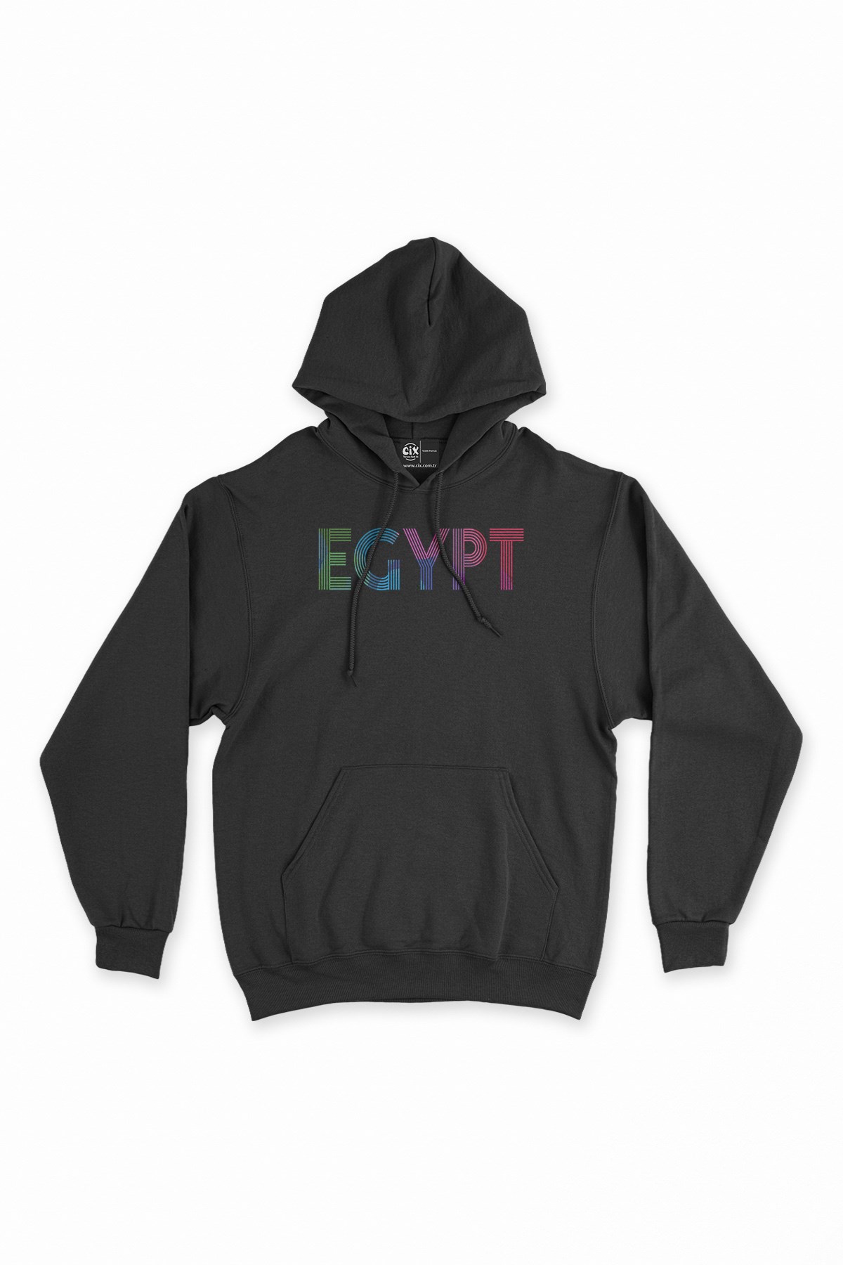 Mısır Renkli Egypt Siyah Kapşonlu Sweatshirt Hoodie