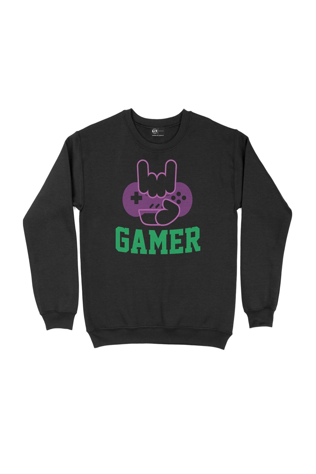 Mor Gamer Hand Siyah Sweatshirt