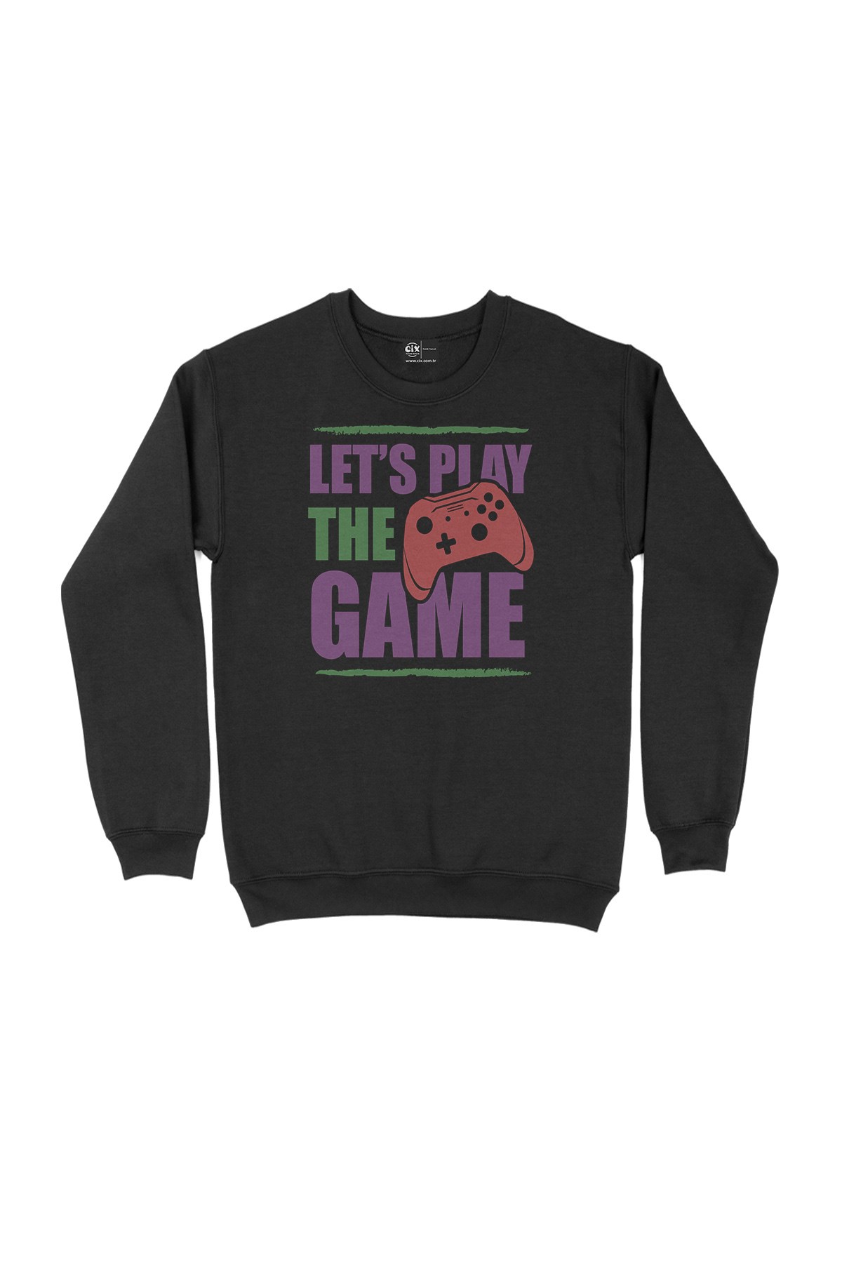Mor Lets Play The Game Siyah Sweatshirt