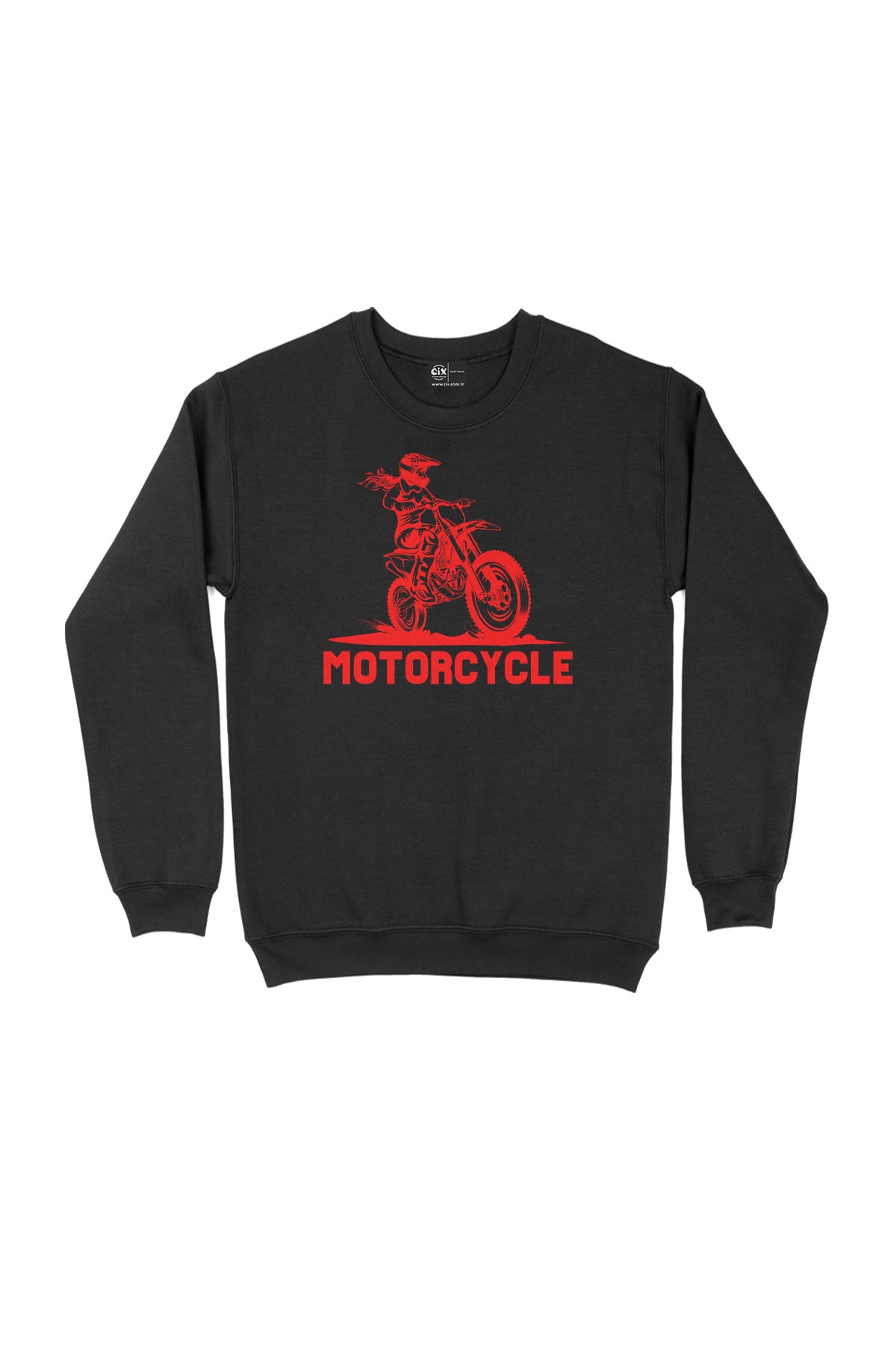 Motorcu Kız Siyah Sweatshirt