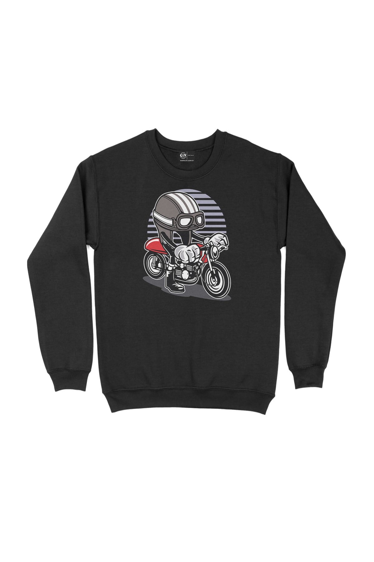 Motorlu Çocuk Siyah Sweatshirt