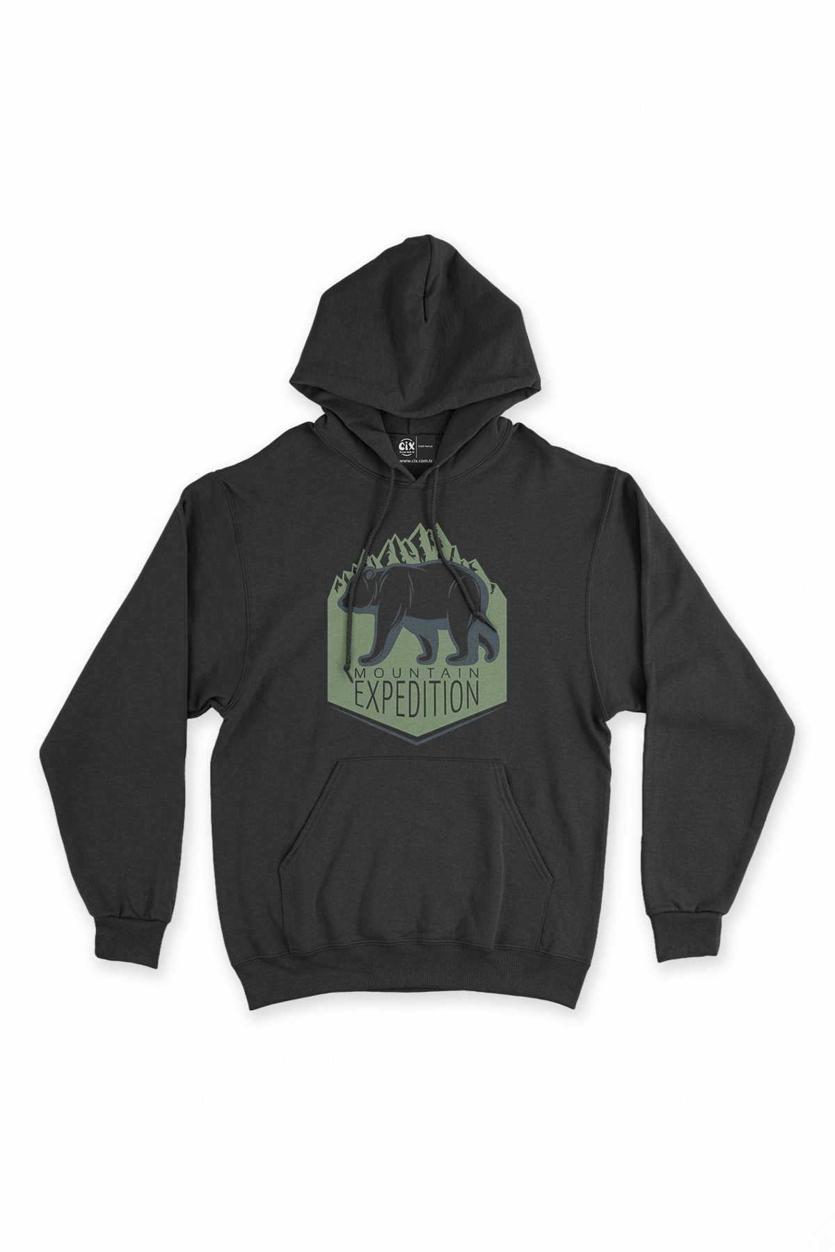 Mountain Expedition Siyah Kapşonlu Sweatshirt Hoodie