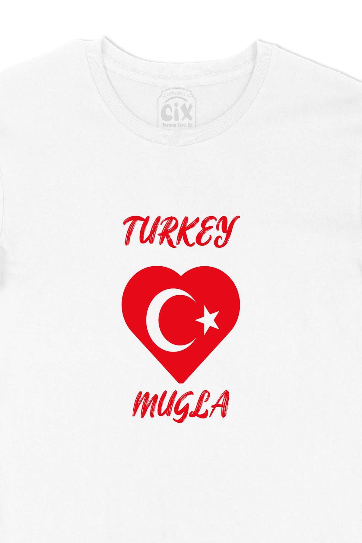 Muğla Türkiye Bayraklı Kalpli Tişört