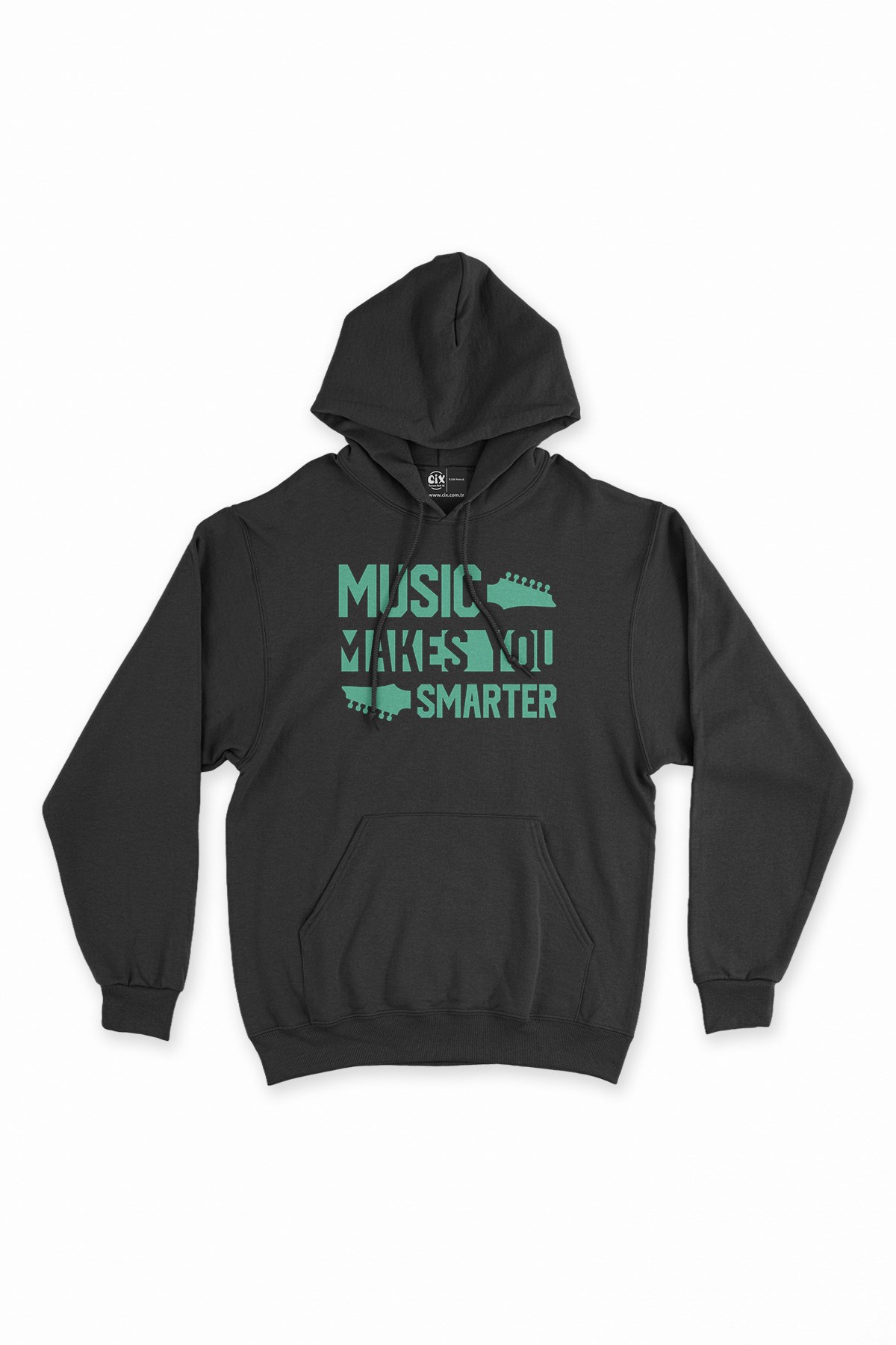 Music Makes You Smarter Siyah Kapşonlu Sweatshirt Hoodie
