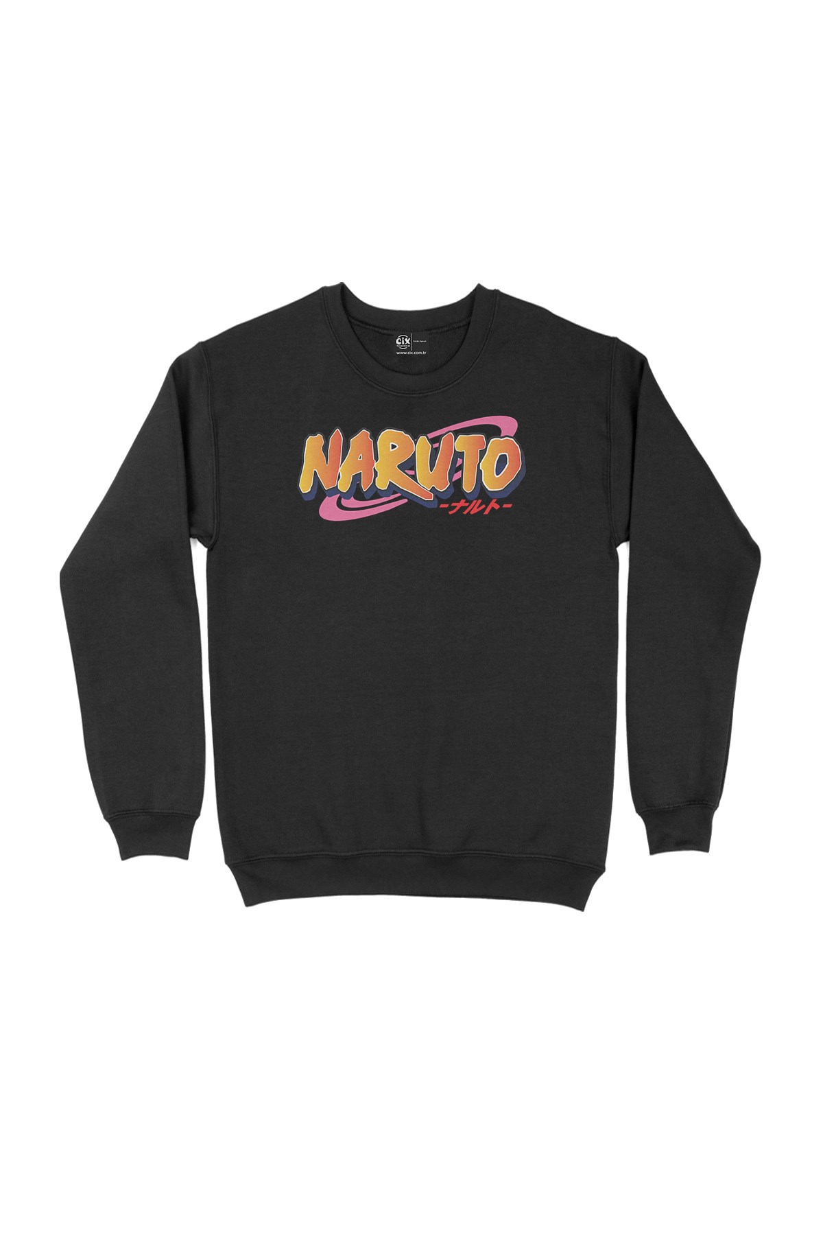 Naruto Logolu Siyah Sweatshirt