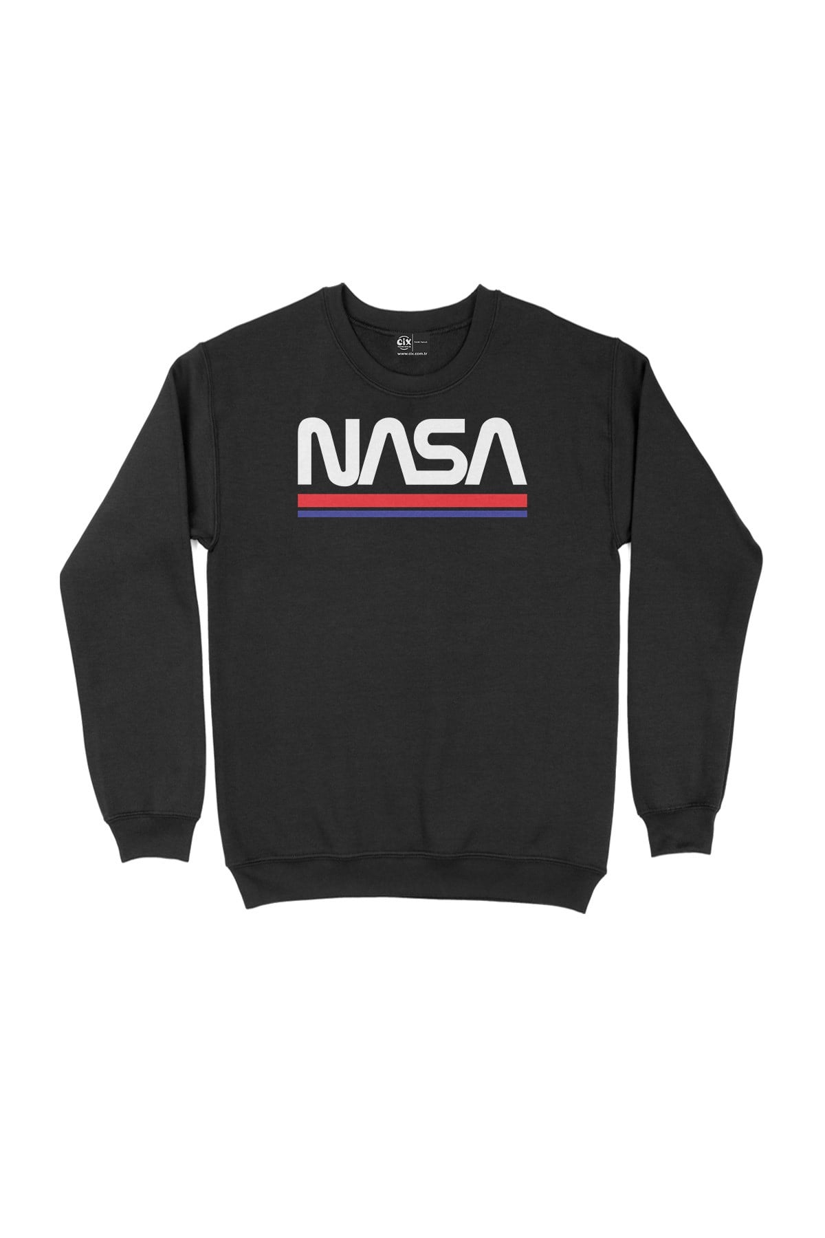 NASA Yazılı Siyah Sweatshirt