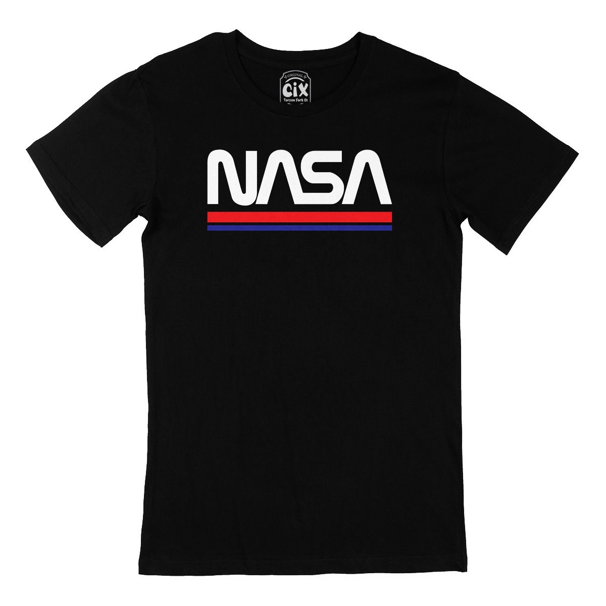 NASA Yazılı Siyah Tişört