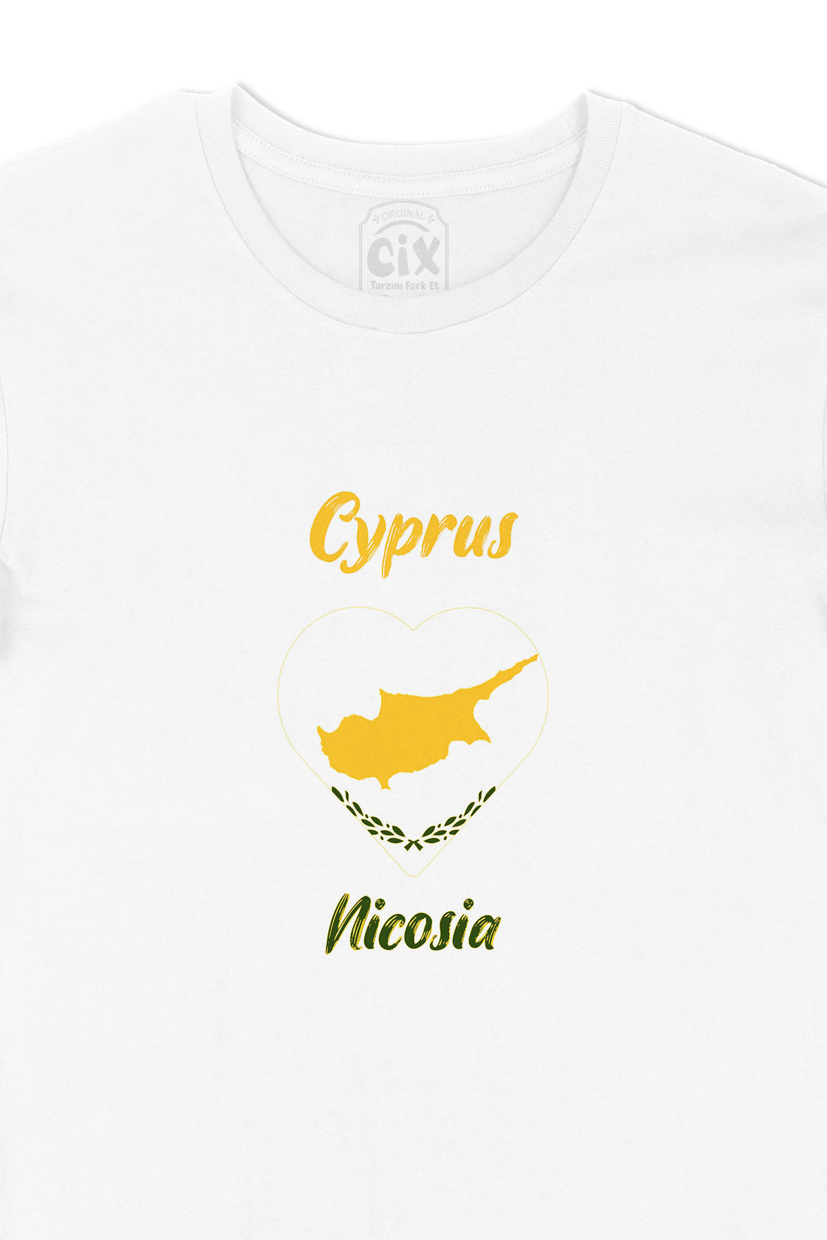 Nicosia Kıbrıs Bayraklı Kalpli Tişört