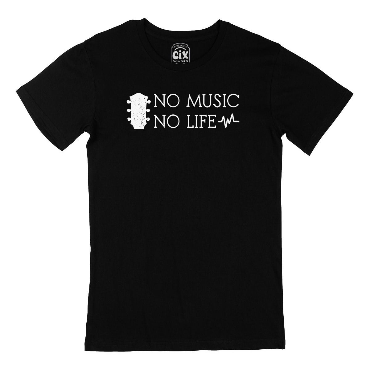 No Music No Life Siyah Tişört