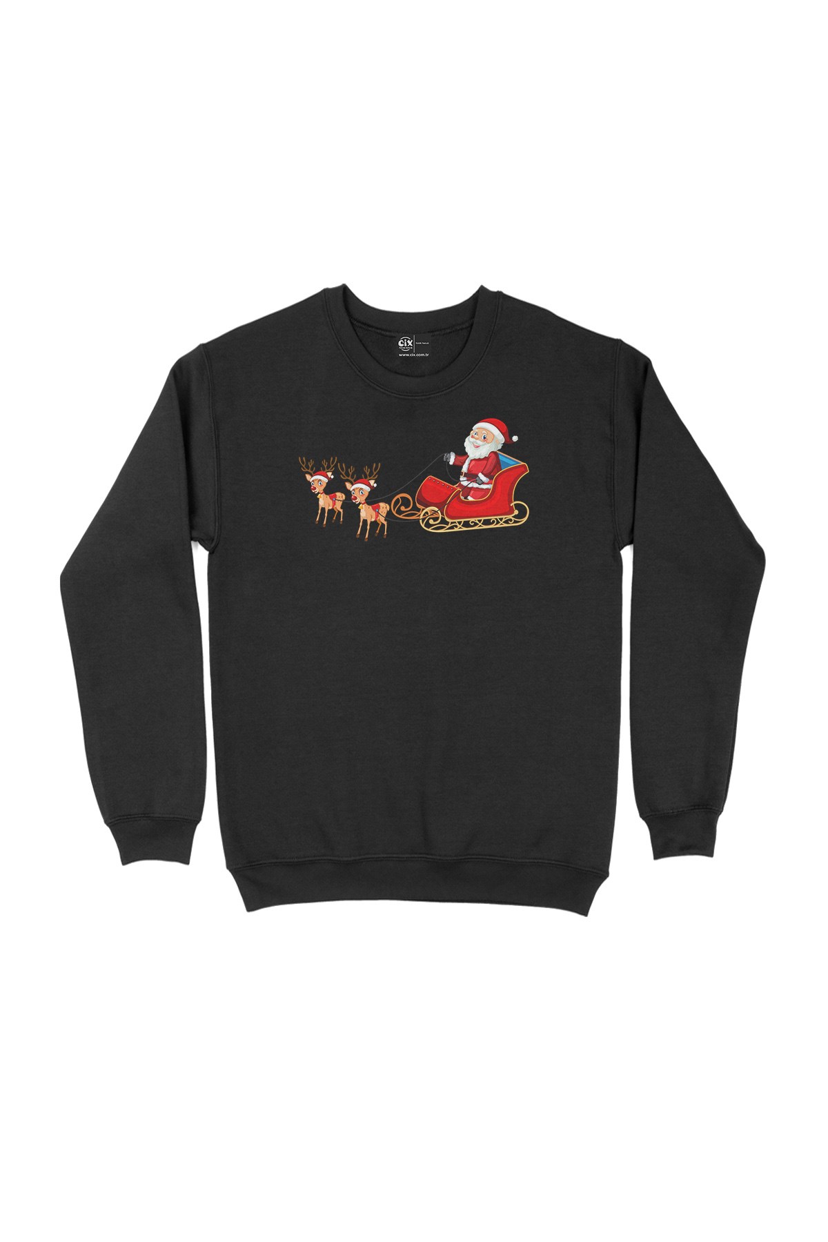 Noel Baba ve Geyikli Yılbaşı Sweatshirt