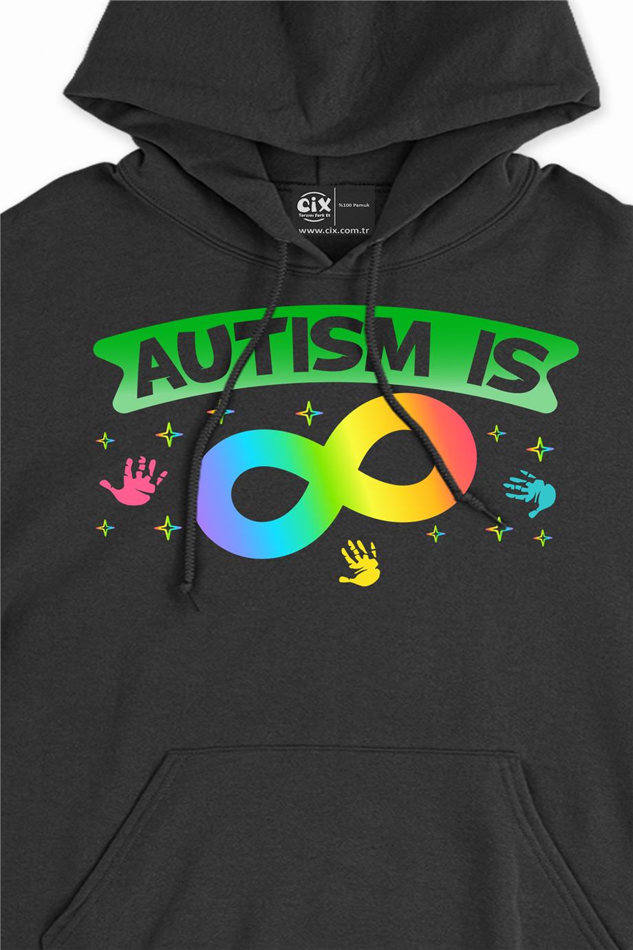 Otizm Autism Sonsuzluk Kapşonlu Sweatshirt Hoodie