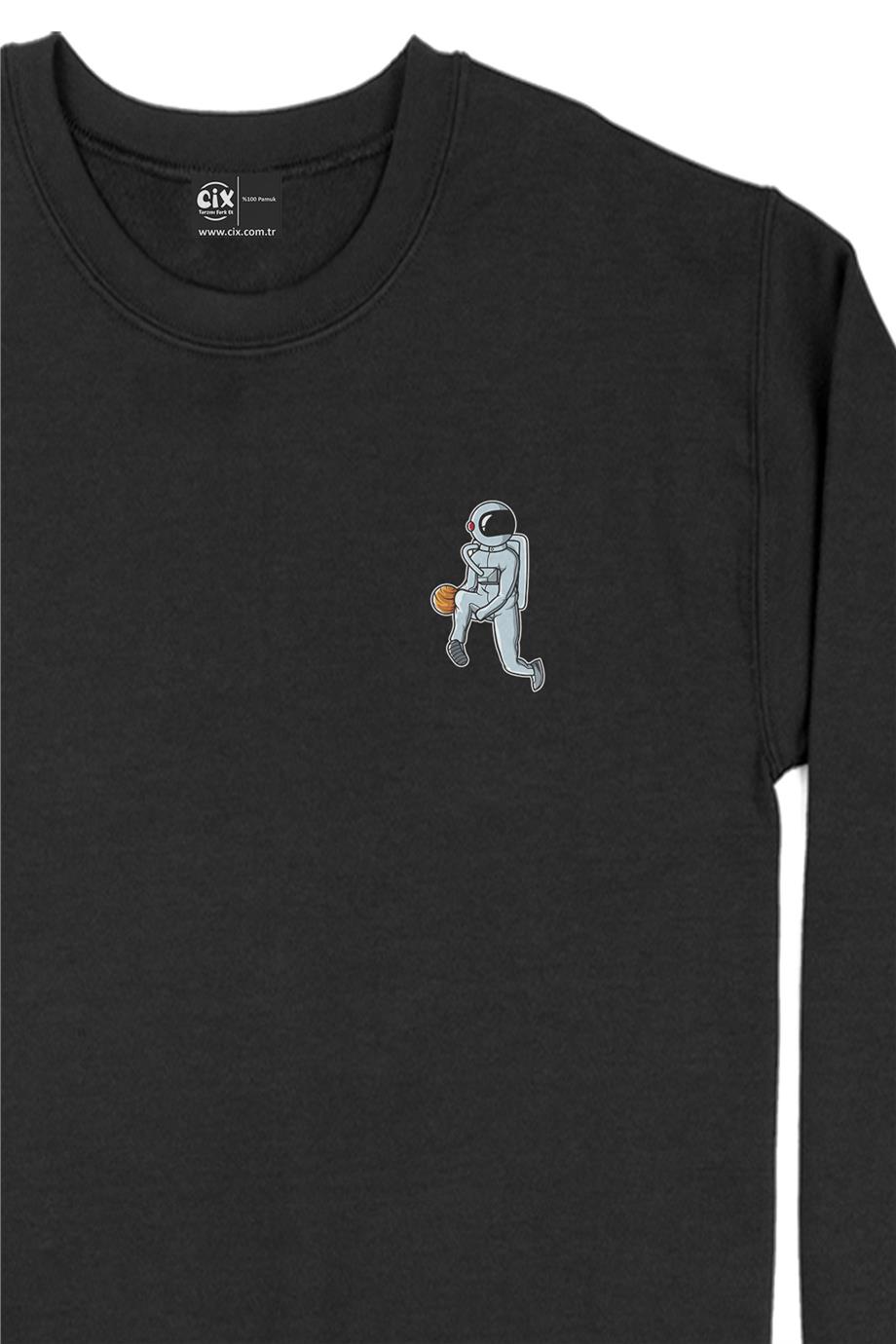 Oyuncu Astronot Basketbol  Cep Tasarım Baskılı Sweatshirt