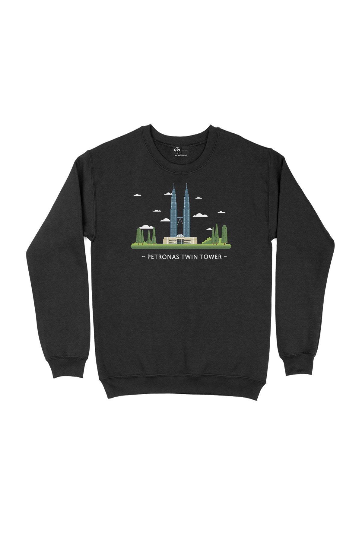 Petronas İkiz Kuleleri Siyah Sweatshirt