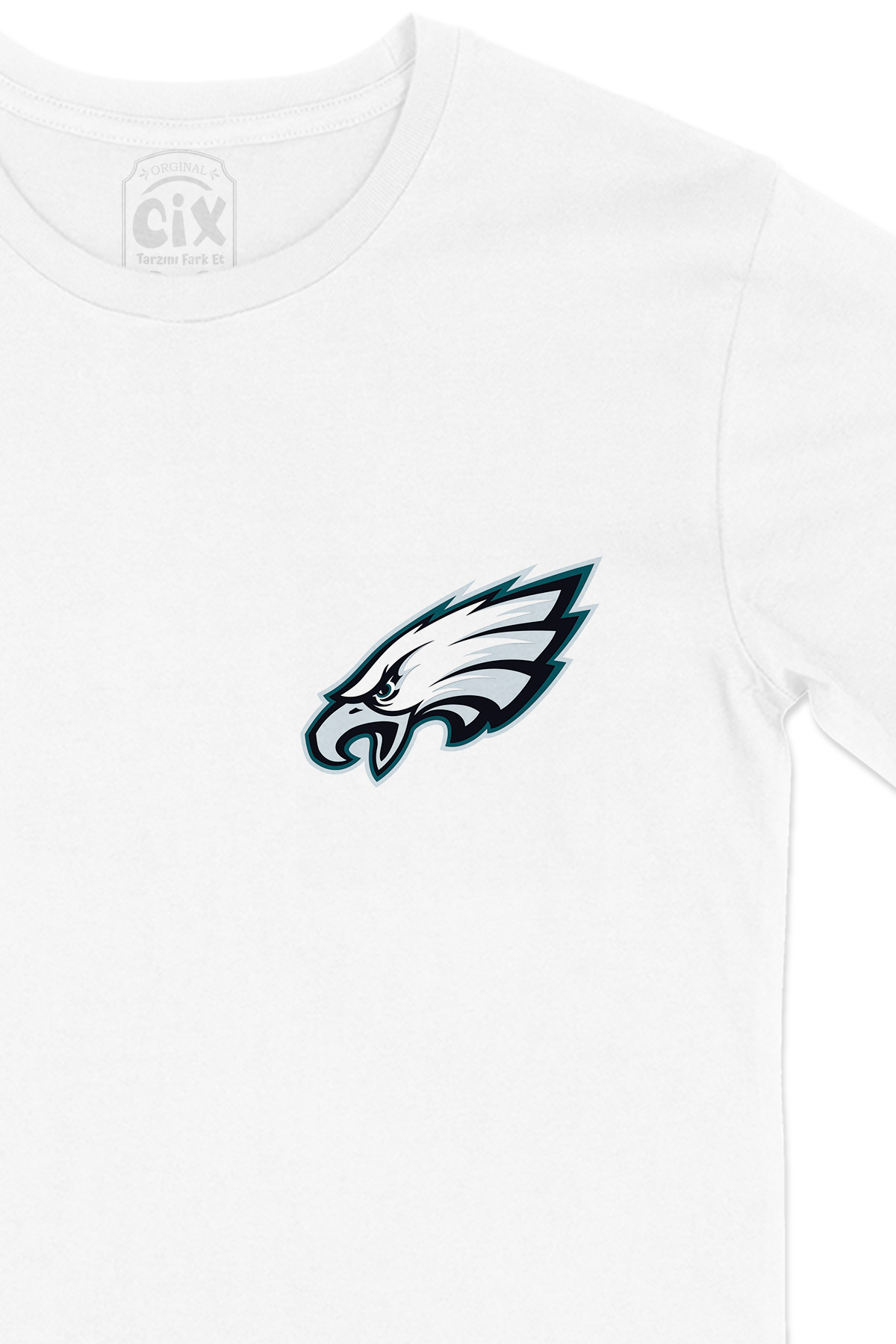 Philadelphia Eagles Cep Logo Tasarımlı Beyaz Tişört